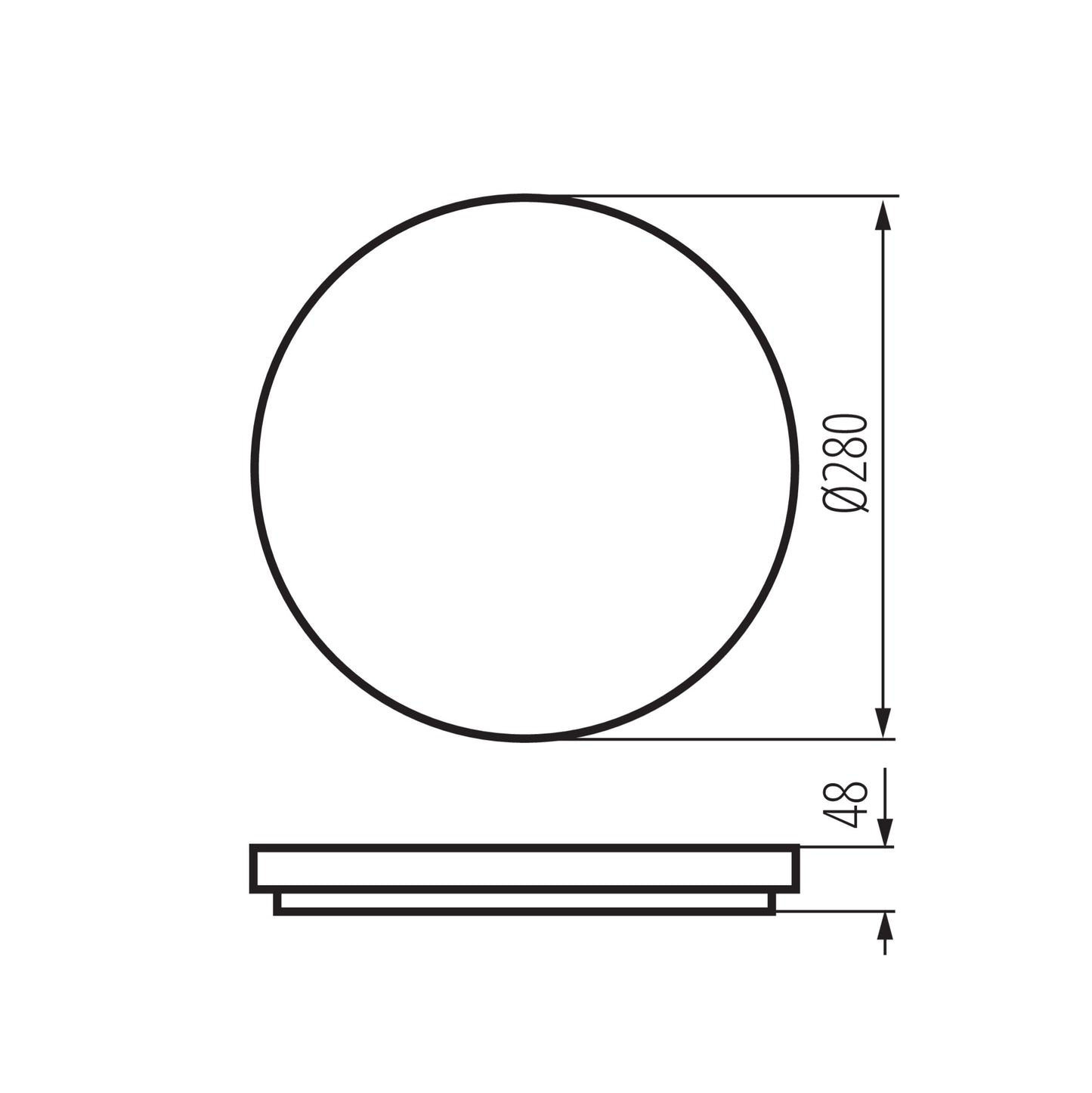Kanlux VARSO 12-20W-CCT-O LED-Deckenleuchte – Technische Maßzeichnung