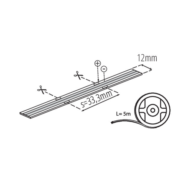 Kanlux COB LED Strip 24V 28W/m IP20 5m – Produktansicht
