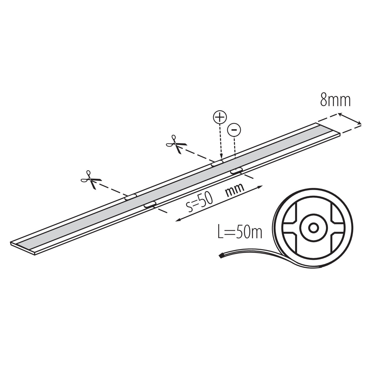 Kanlux COB LED Strip 90692 Technische Zeichnung