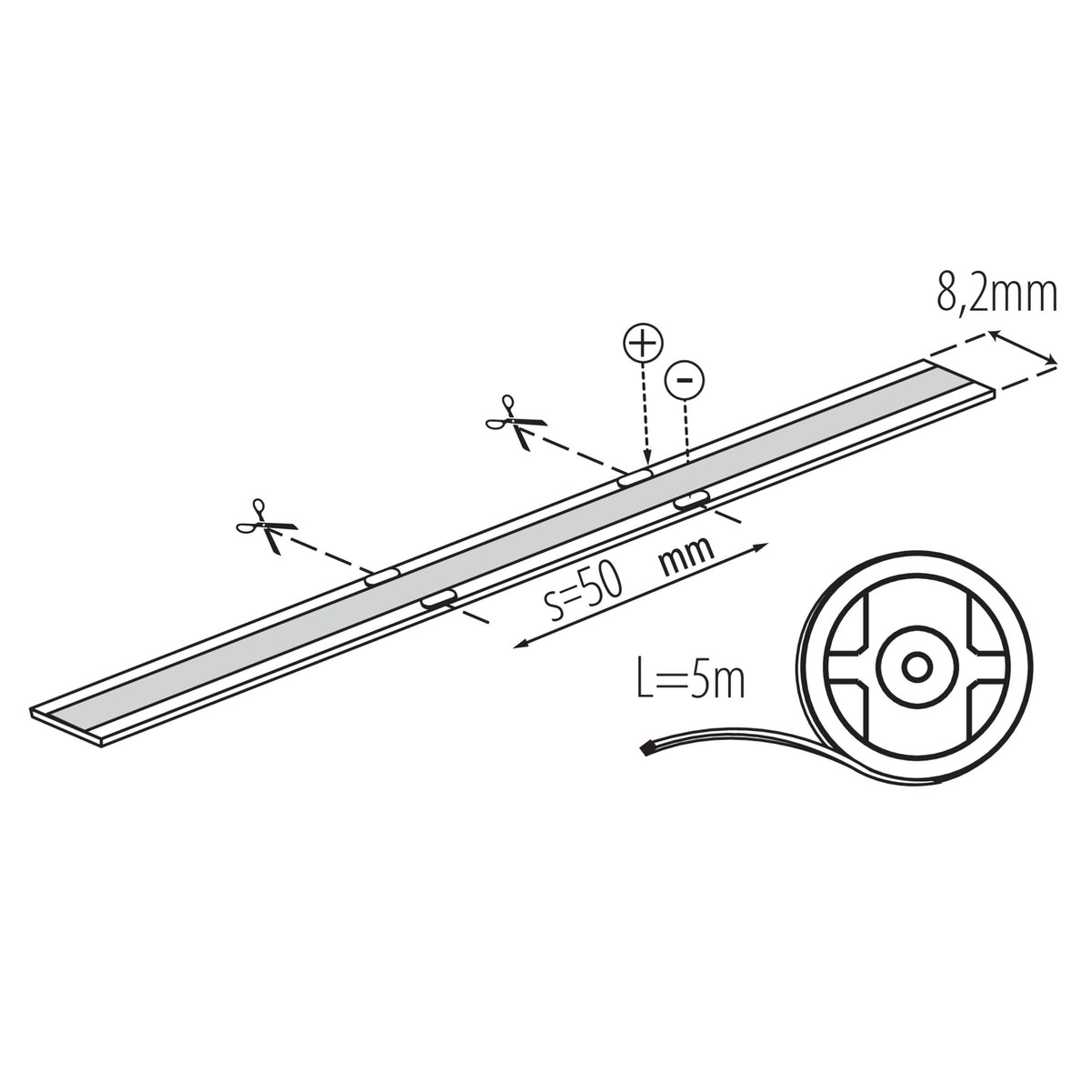 Kanlux COB LED Strip 90693 Technische Zeichnung