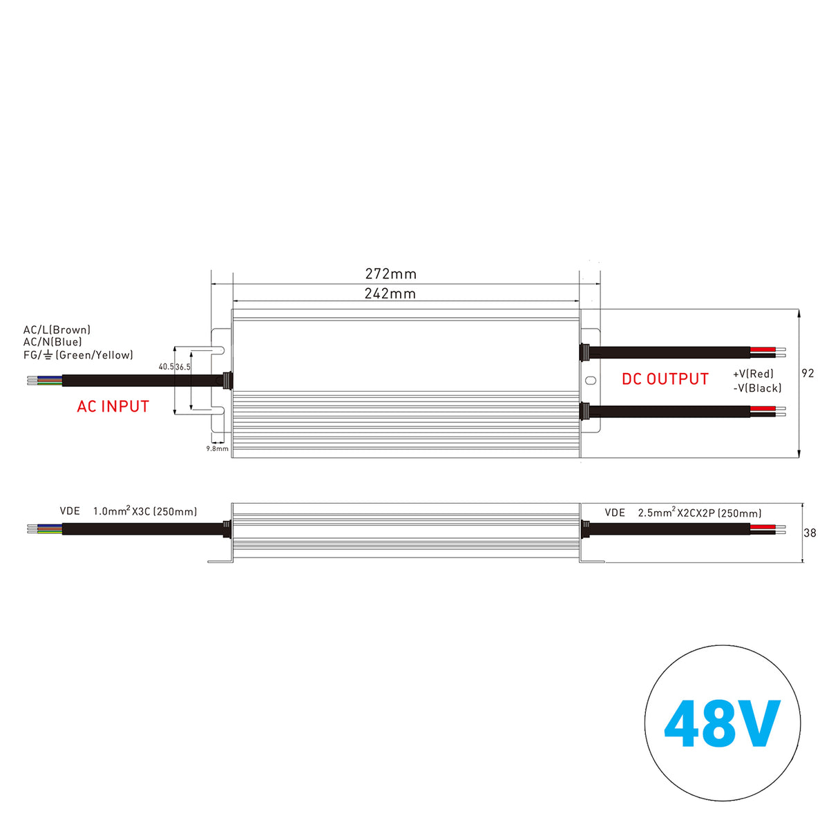 LED Netzteil 48V 500W IP67 – weitere Ansicht