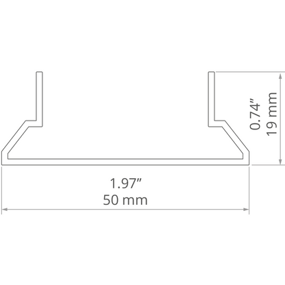 Abdeckung FOLED-50, satiniert – technische Zeichnung / Maße