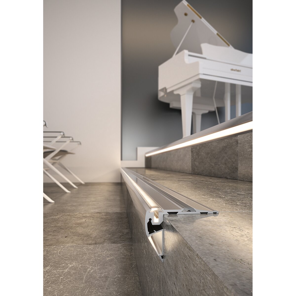 Profil STEPUS, silber eloxiert – Anwendungs-/Detailbild