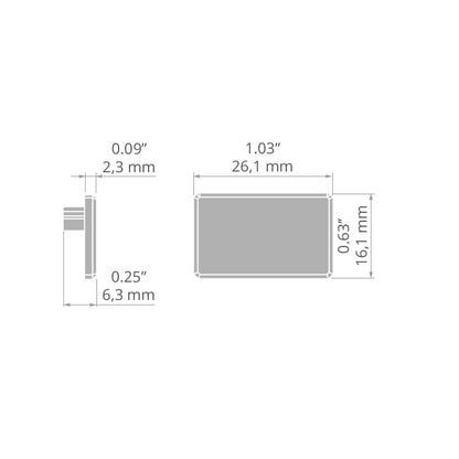 KLUŚ Endkappe GLAZA-LL, Salbei hell (NCSS2010-G50Y), ABS – technische Zeichnung / Maße