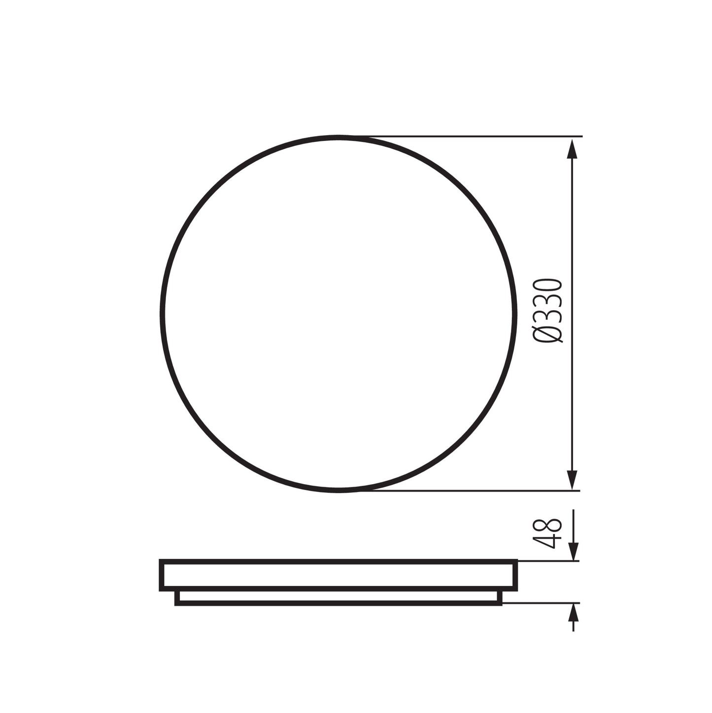 Kanlux VARSO 22-30W-CCT-O LED-Deckenleuchte – Technische Maßzeichnung