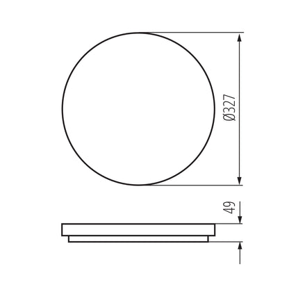 Kanlux VARSO LED 24W-NW-O LED-Deckenleuchte – Technische Maßzeichnung