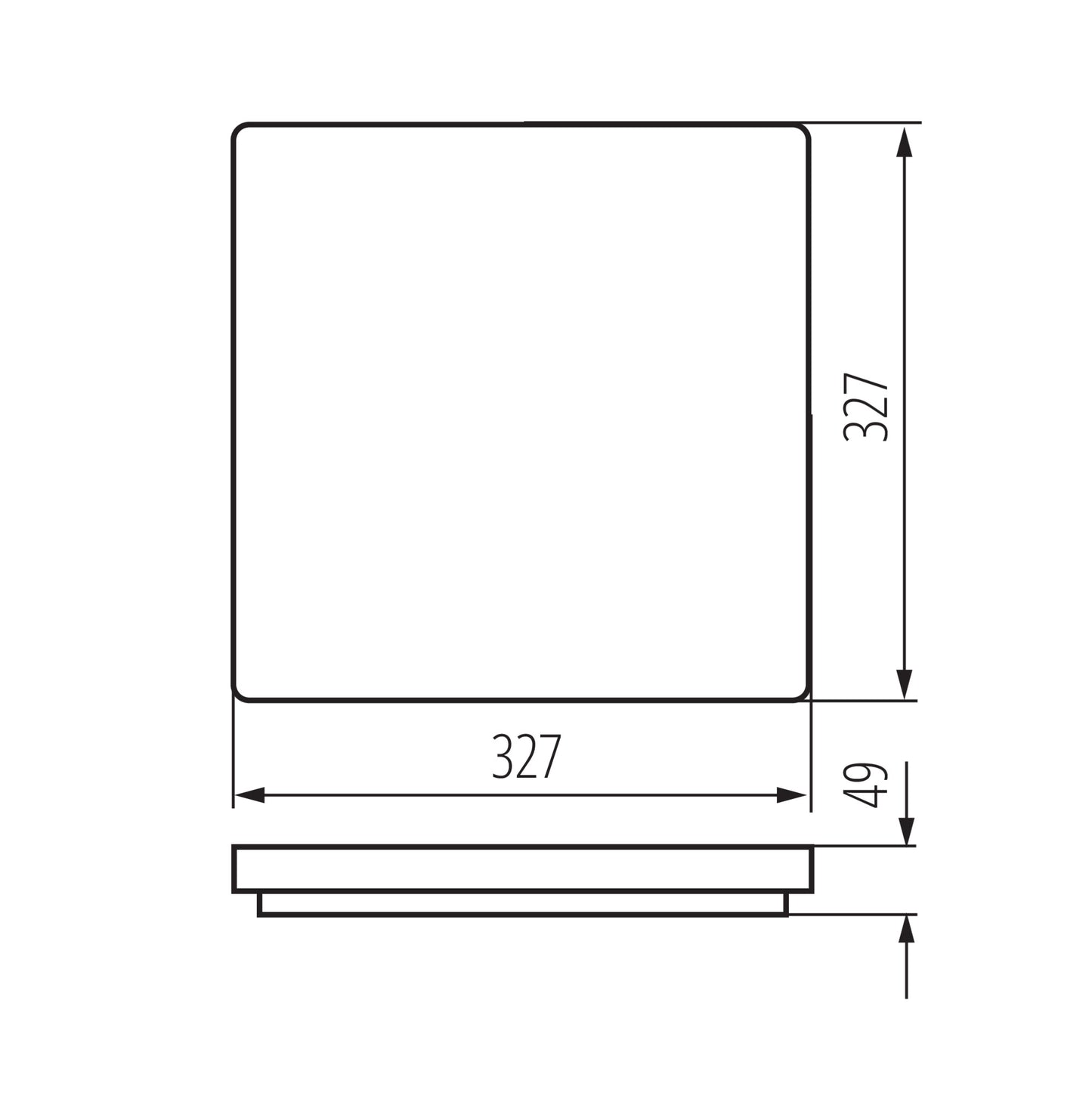 Kanlux VARSO LED 24W-NW-L LED-Deckenleuchte – Technische Maßzeichnung