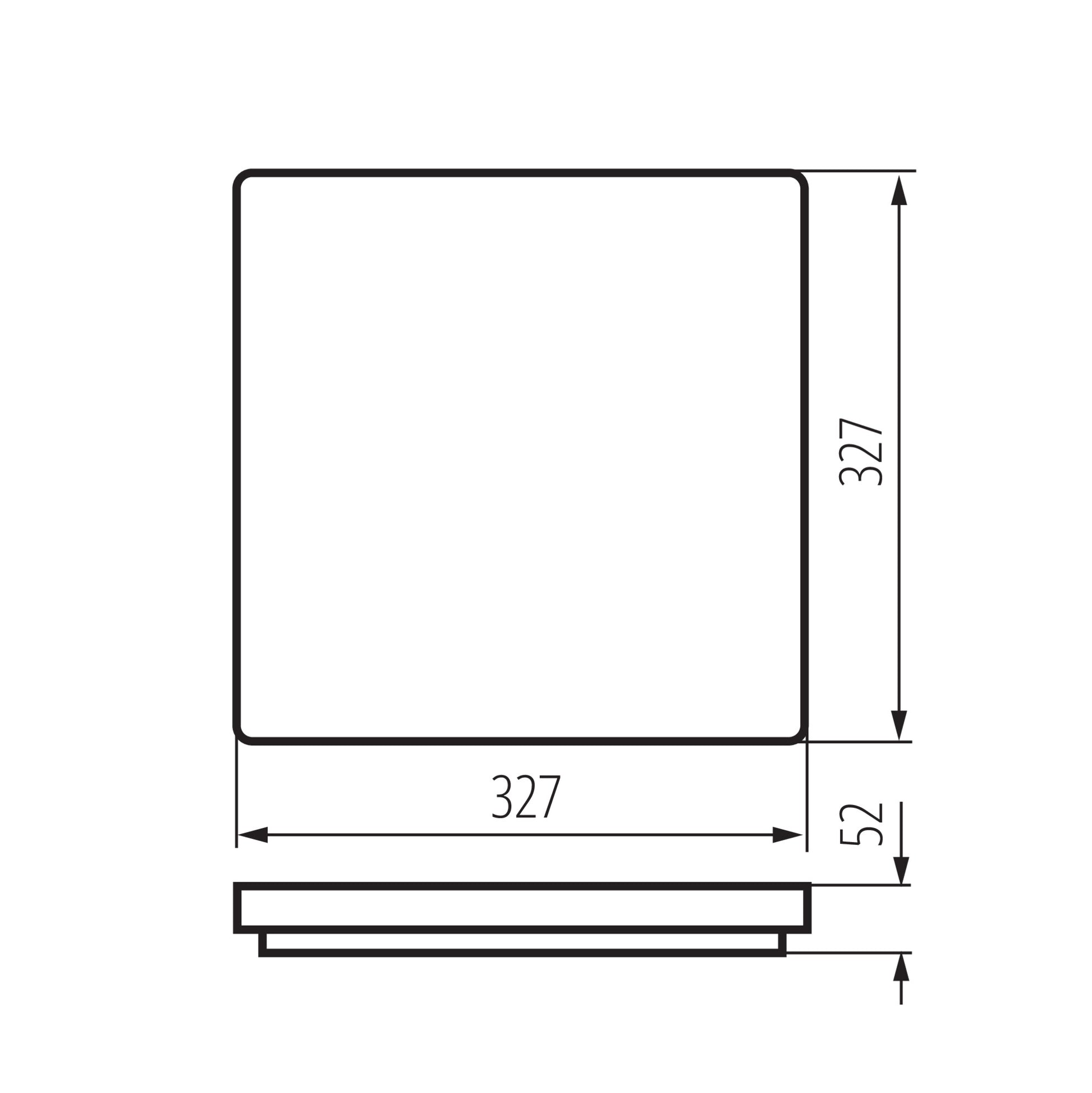 Kanlux VARSO HI 36W-NW-L LED-Deckenleuchte – Technische Maßzeichnung