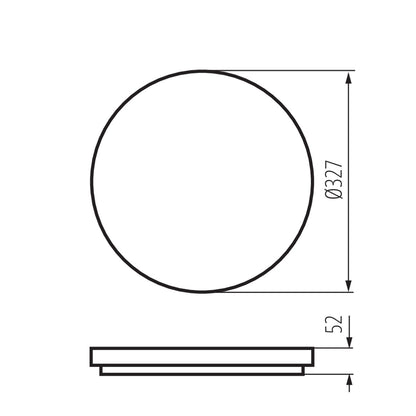 Kanlux VARSO HI 36W-NW-O-SE LED-Deckenleuchte – Technische Maßzeichnung