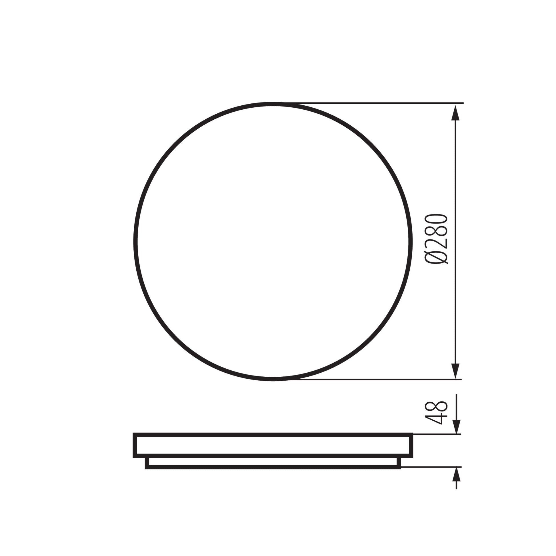 Kanlux VARSO 12-20W-CCT-O-SE LED-Deckenleuchte – Technische Maßzeichnung
