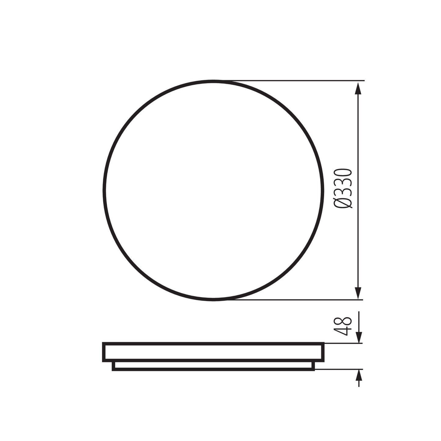 Kanlux VARSO 22-30W-CCT-O-SE LED-Deckenleuchte – Technische Maßzeichnung