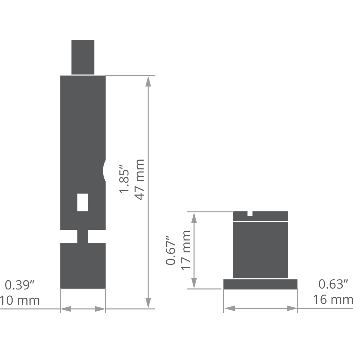 KLUŚ Befestigungsset RD-4, weiß, Messing – technische Zeichnung / Maße