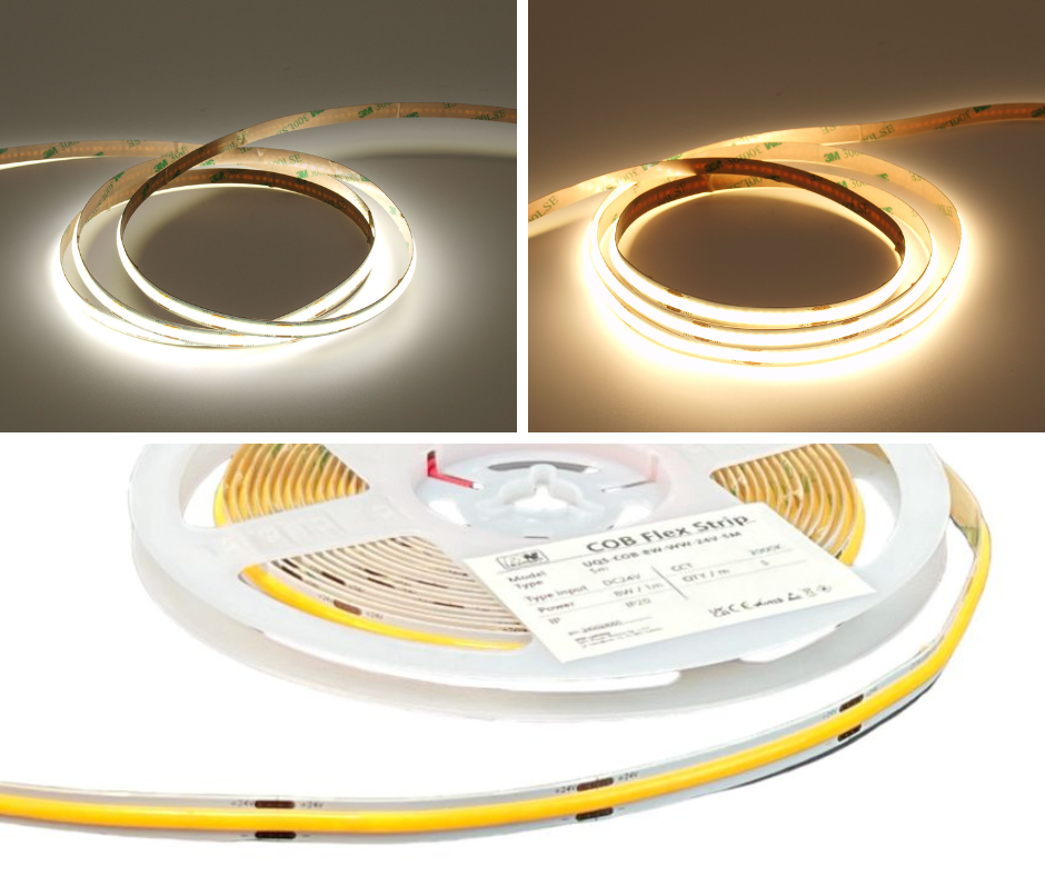 COB CCT LED Strip 24V 14W/m IP20 2700K bis 6500K Länge 5m