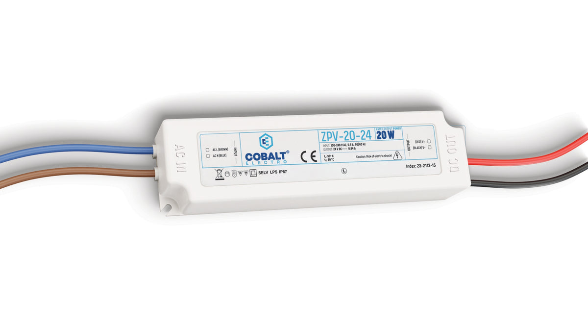 CobaltElectro ZPV LED-Netzteil 24V 20W IP67 – Produktfoto