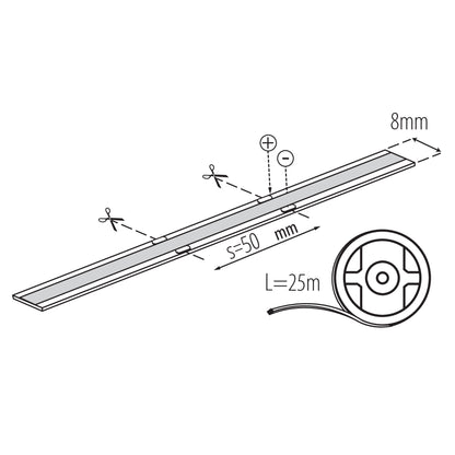 Kanlux COB LED Strip 90694 Technische Zeichnung