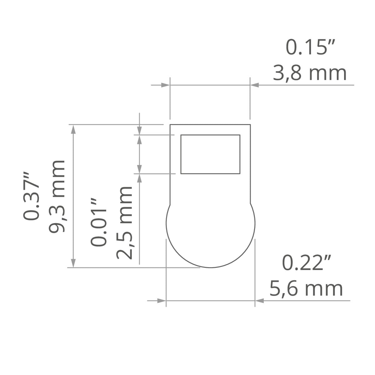 Abdeckung BENCO-5, grau – technische Zeichnung / Maße