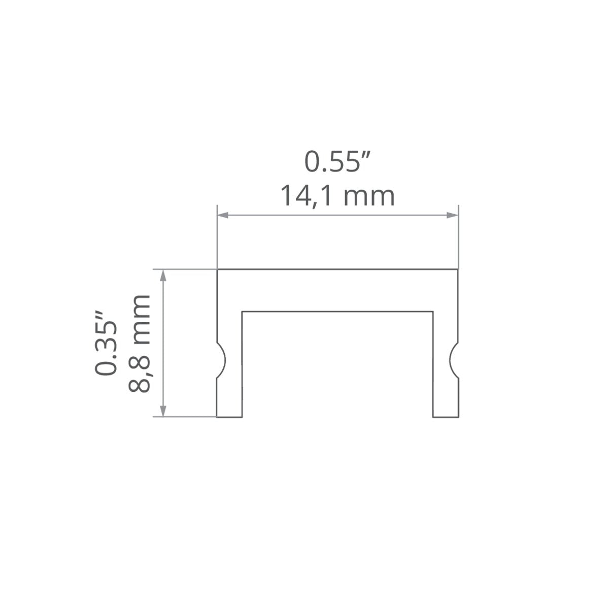 Abdeckung HR-15, milchig – technische Zeichnung / Maße