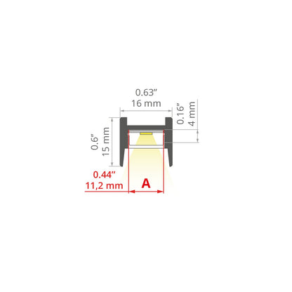 Profil MICRO-HG, silber eloxiert – technische Zeichnung / Maße