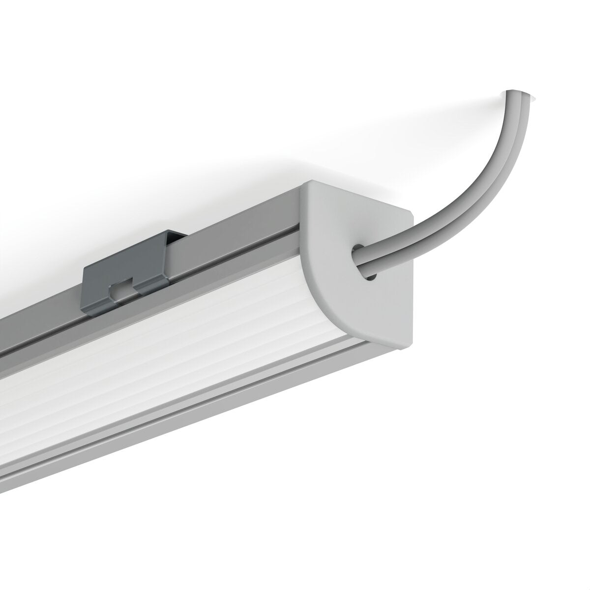 KLUŚ Endkappe mit Loch 45-PLUS-R-OTW, grau, ABS – Detail-/Anwendungsbild