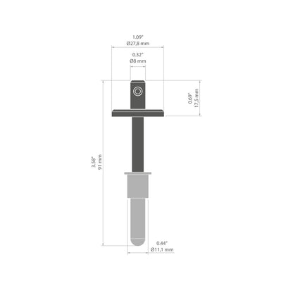 KLUŚ Befestigung FI-8-KGM-Z, weiß, Aluminium – technische Zeichnung / Maße