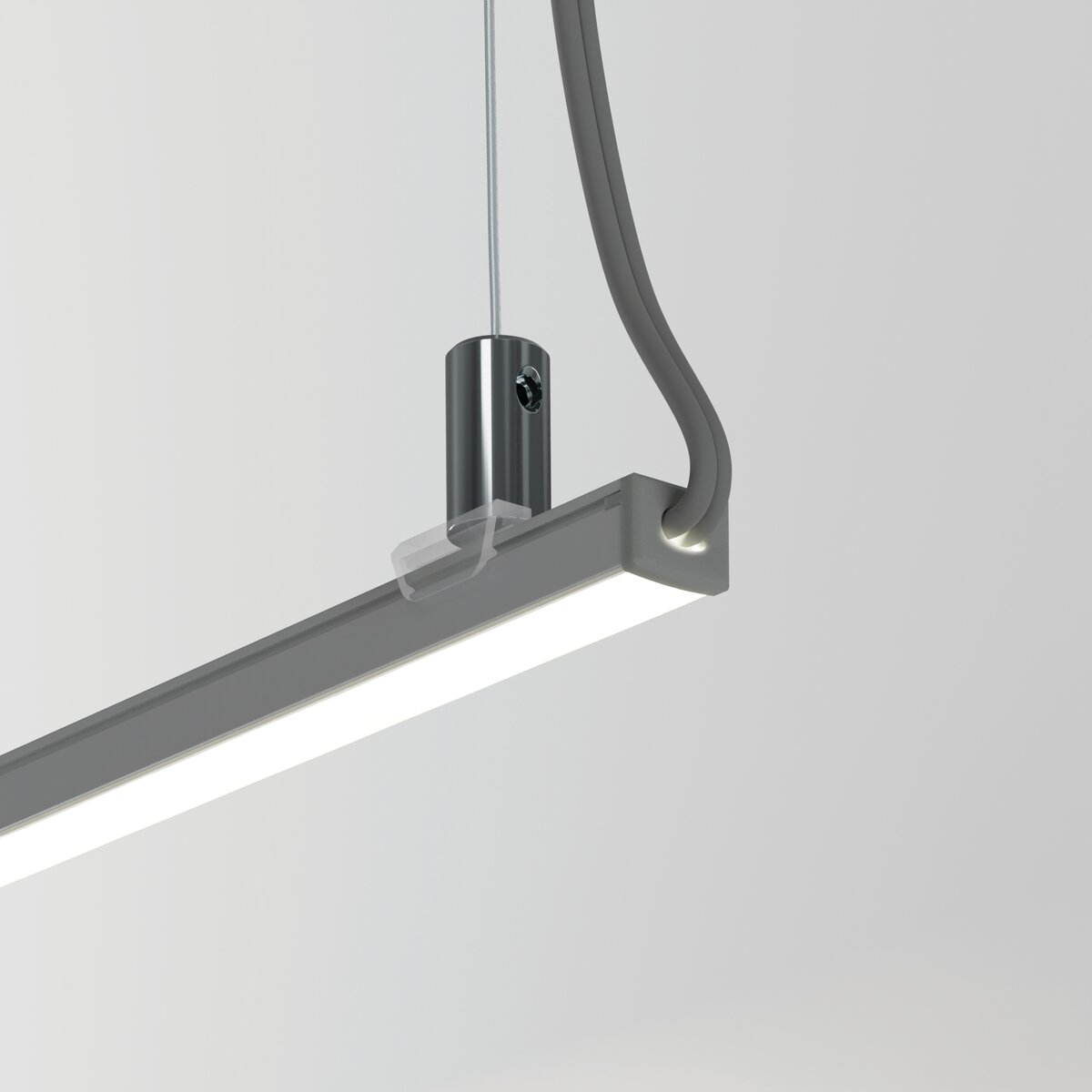 KLUŚ Endkappe mit Loch PIKO-OTW, grau, ABS – Detail-/Anwendungsbild
