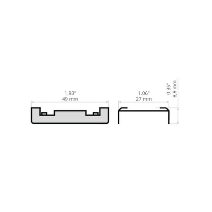KLUŚ Befestigungsclip AM-24 – technische Zeichnung / Maße