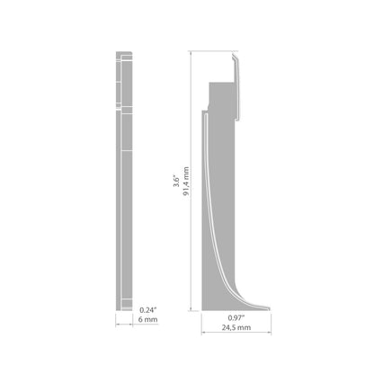 KLUŚ Endkappe OLIS-K-P, weiß, ABS – technische Zeichnung / Maße