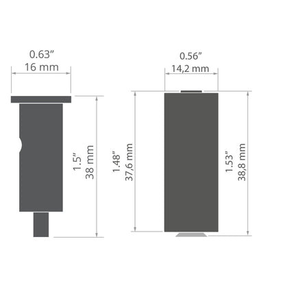 KLUŚ Befestigungsset PUSZ-MR-2, schwarz, rostfreier Stahl, Aluminium – technische Zeichnung / Maße