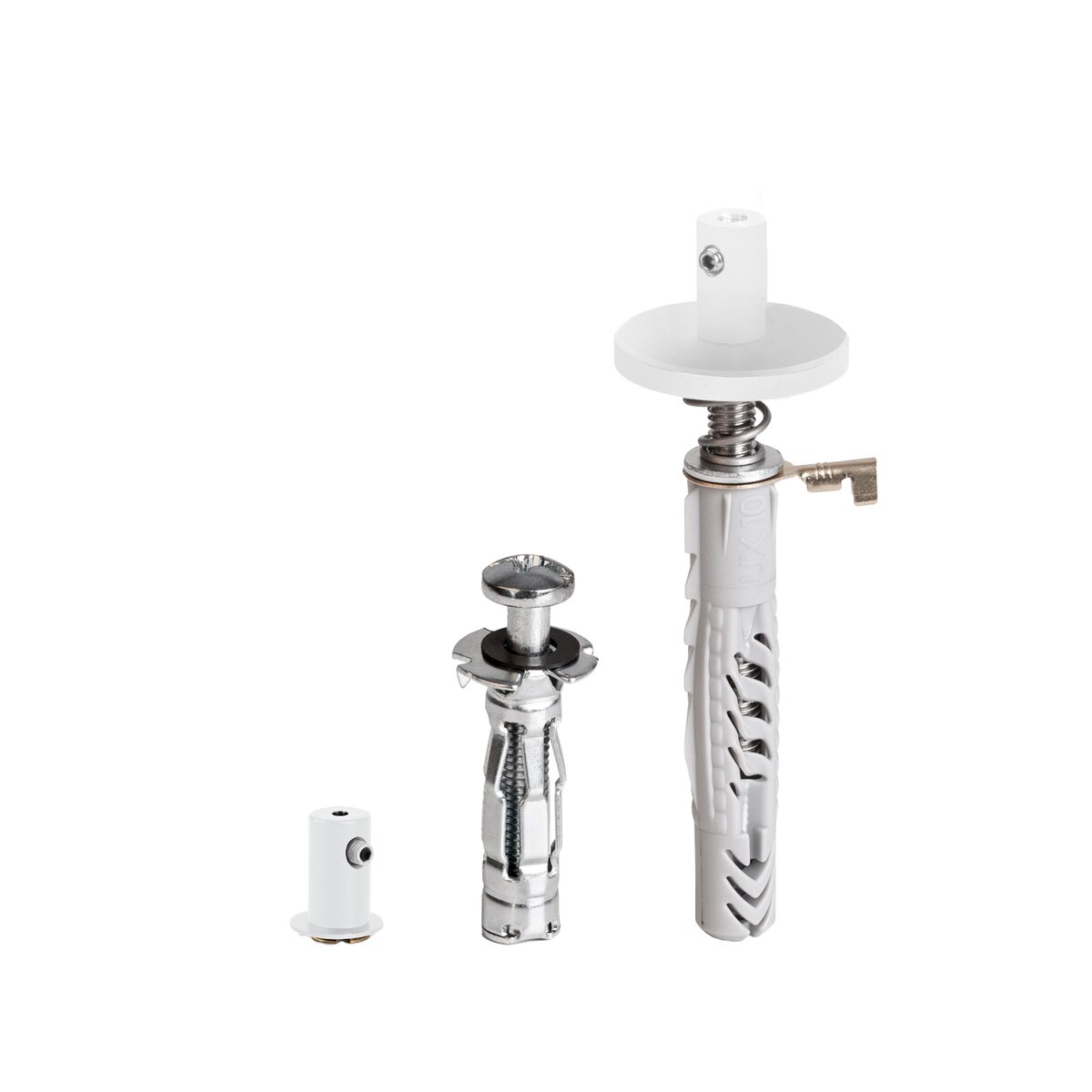 KLUŚ Befestigungsset FI-8-MR-1, weiß, rostfreier Stahl, Aluminium – Produktbild