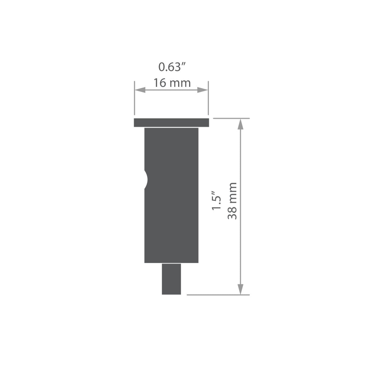KLUŚ Befestigungsset RG-3, silbern, Messing – technische Zeichnung / Maße