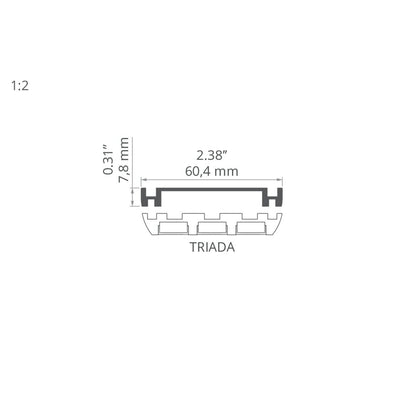 Profil TETRA-78, silber eloxiert – technische Zeichnung / Maße