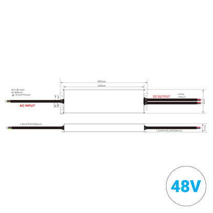 LED-Netzteil 48V 300W IP67 – Maßzeichnung